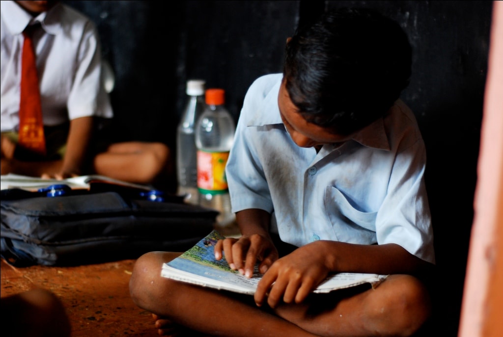 Rural Education in India - Children studying together